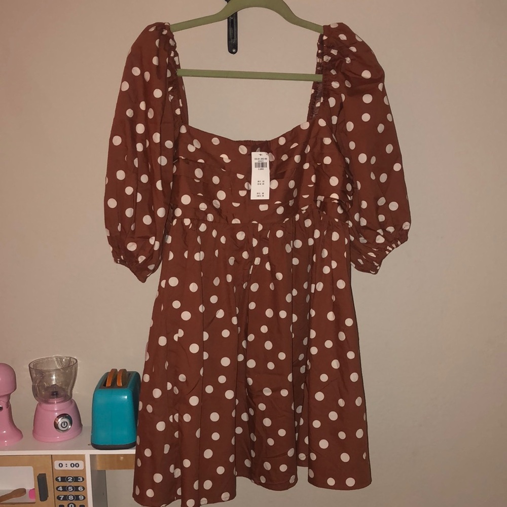 Abercombie Ruched Bodice Puff sleeves mini dress